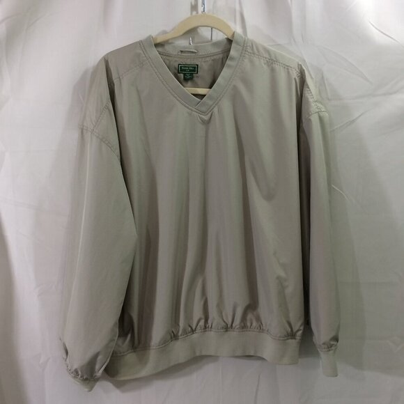 Stone Hill Golf Rain Pullover V-Neck Beige Lined Jacket Long Sleeve XXL - Picture 1 of 3